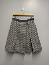 Max Mara Pleated Skirt Size 12 Black & White Womens Grid Checked US 10 / UK 12