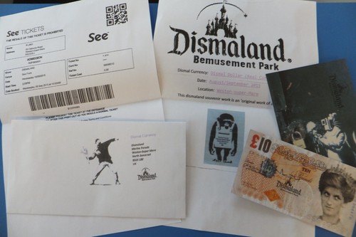 Banksy signed tenner - , &