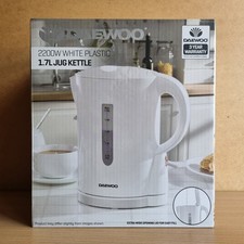 Daewoo 2200W White Plastic 1.7L Jug Kettle Cordless