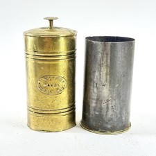 Antique EBBW VALE Welsh Brass Miners Tobacco Tin Twist Jar W. Harper