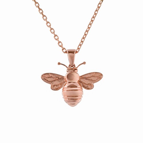Gold bee pendant - gold,