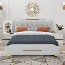Leather Bed frame W Wingback