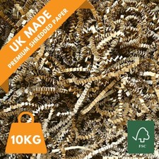 UK Made CRINKLE CUT Shredded Paper NATURAL KRAFT 10KG | Gift Hamper Shred Filler