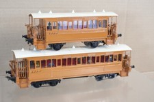 D&S MODELS KIT BUILT O GAUGE RAKE of 2 LNER GE WISBECH & UPWELL TRAM COACH oi