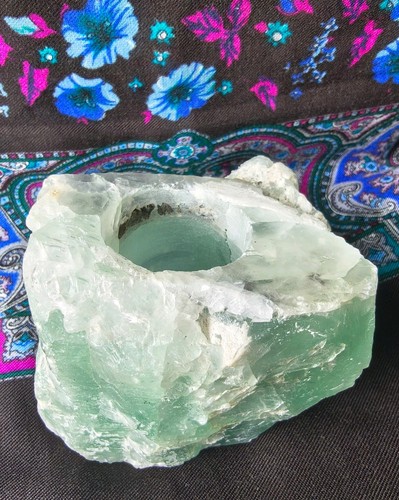 Large natural crystal candle - ,