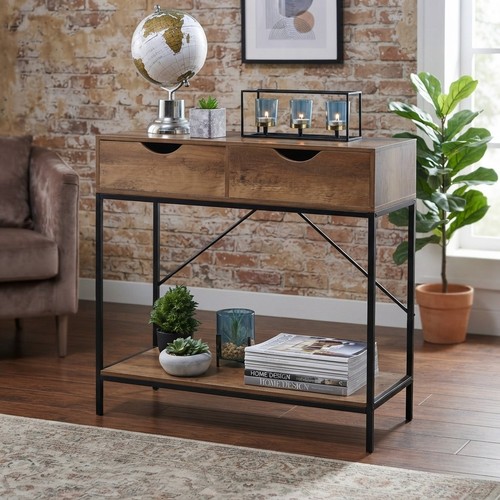 Elegant slim walnut - slim, console