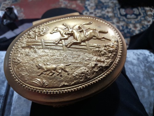 Jewellery gilt metal casket - jewellery,