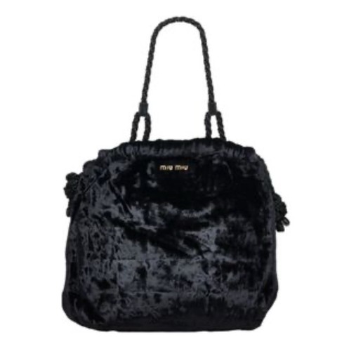 Miu black velvet bag - black,