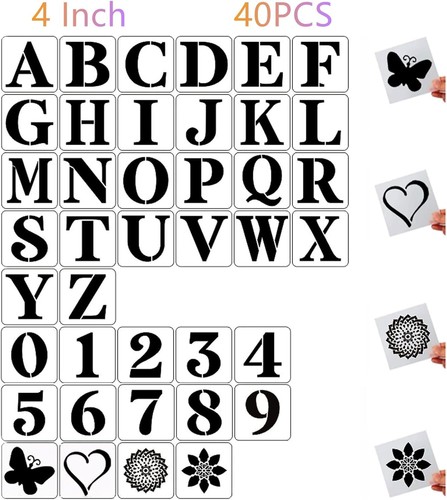 Inch letter stencils - 4,