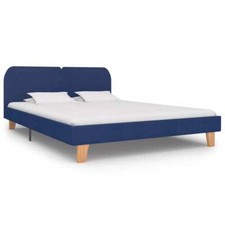 Bed Frame Blue Fabric 150x200