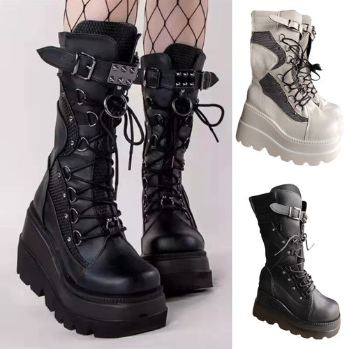 Womens platform boots buckle - womens,