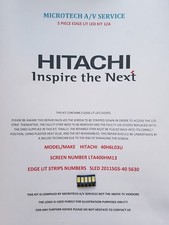 Hitachi 40H6L03U 5 piece edge lit LED kit 1ZA, LTA400HM13, SLED 2011SGS-40 5630