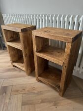 Rustic Solid Wood Pair Of Bedside Tables Side Table Unit