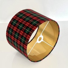 new luxury drum HAND MADE HQ tartan fabric lamp shade pendant shade -red Green