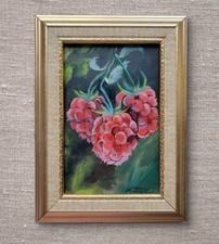Raspberries Oil Painting Still