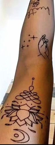 Women black floral tattoo - women’s,