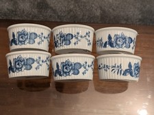 Royal Worcester Blue and White ramekins x 6 'Rhapsody'
