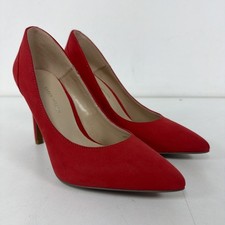 Karen Millen Red Heels Suede Pointed Toe Stiletto Shoes Womens UK 4 Size 37