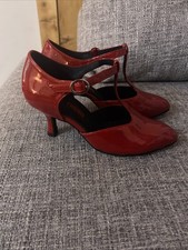 Freed Of London Red Patent Dancing Shoes Size 4 Excellent Condition
