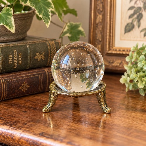 Vintage brass leg sphere - vintage,