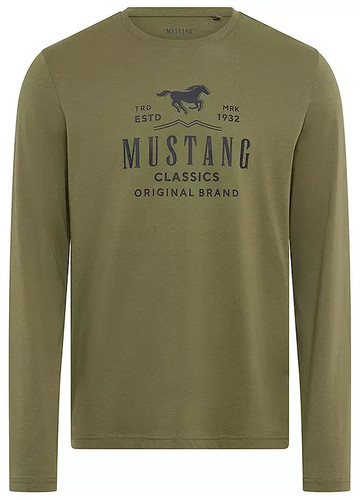 Mustang logo print crew neck - print,