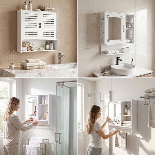 White wall mounted bathroom - white,