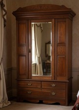 Edwardian mahogany wardrobe - edwardian,