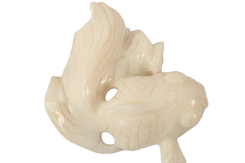 White jade fancy fantail fish - jade,
