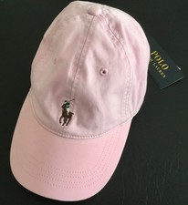 POLO RALPH LAUREN BABY PINK CLASSIC SPORTS LEATHER ADJUSTABLE CAP HAT BNWT