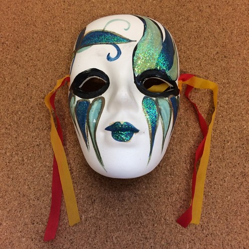 Vintage porcelain mask wall - mask,