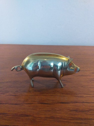 Vintage brass pig 13cms 7cms - pig, x