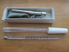 Vintage RAND ROCKET thermometer + ACCOSON clinical RESET 1922 PHARMACY CHEMIST