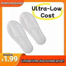2-100 Spa Hotel Guest Slippers Closed Toe Towelling Disposable Terry Style low