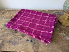 Set Of 6 Vintage Welsh Wool Tapestry Placemats Pink Retro Dinner Place Mats Vgc
