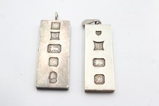 Sterling Silver Ingot Pendants Queen Jubilee Birmingham x 2 (61g)