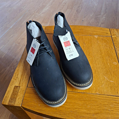 Mens black leather chukka - black,