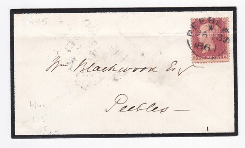 1861 penny red stamp - red,