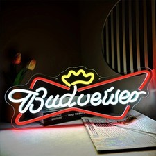 Budweiser Beer Neon Led Sign Home Bar Pub Party