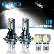 2x H7 CSP LED Headlight Bulbs