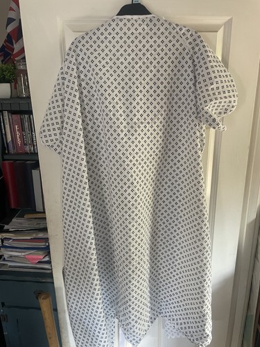White hospital gown rear - gown,