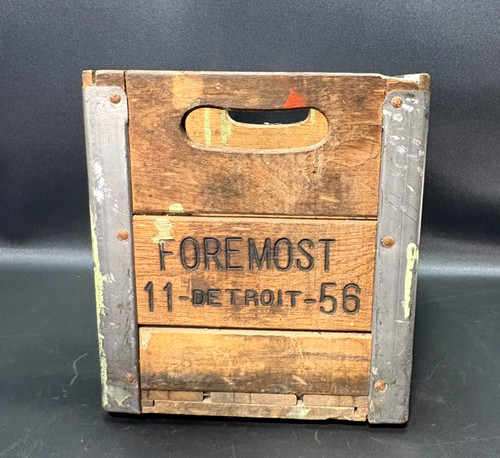 Vintage wooden milk box - vintage,