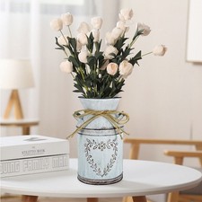 Retro Artificial Flowers Metal Vases Shabby Chic Garden Style Jug Wedding Craft