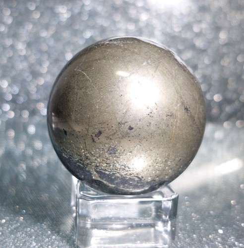 Pyrite quartz sphere - sphere, 135.1g