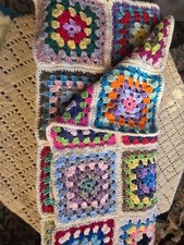 Vintage Crochet Multi Coloured Throw