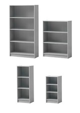 Cube 3 4 Tier Wooden Bookcase Shelving Display Storage Wood Unit Stand Grey
