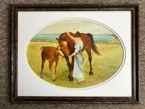 Horse and foal water colour - and,