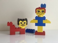 LEGO Duplo Girl with Cat 1595 Vintage Rare Cat Girl COMPLETE