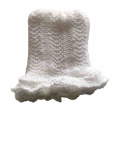 Hand knitted 4ply - hand, white