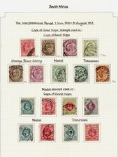 SOUTH AFRICA GV 1910-13 INTERPROVINCIALS group on 3 album pages, USED. Cat £159+