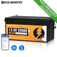 ECO-WORTHY 12V 280Ah LiFePO4 Battery Lithium Bluetooth Low Temperature Home